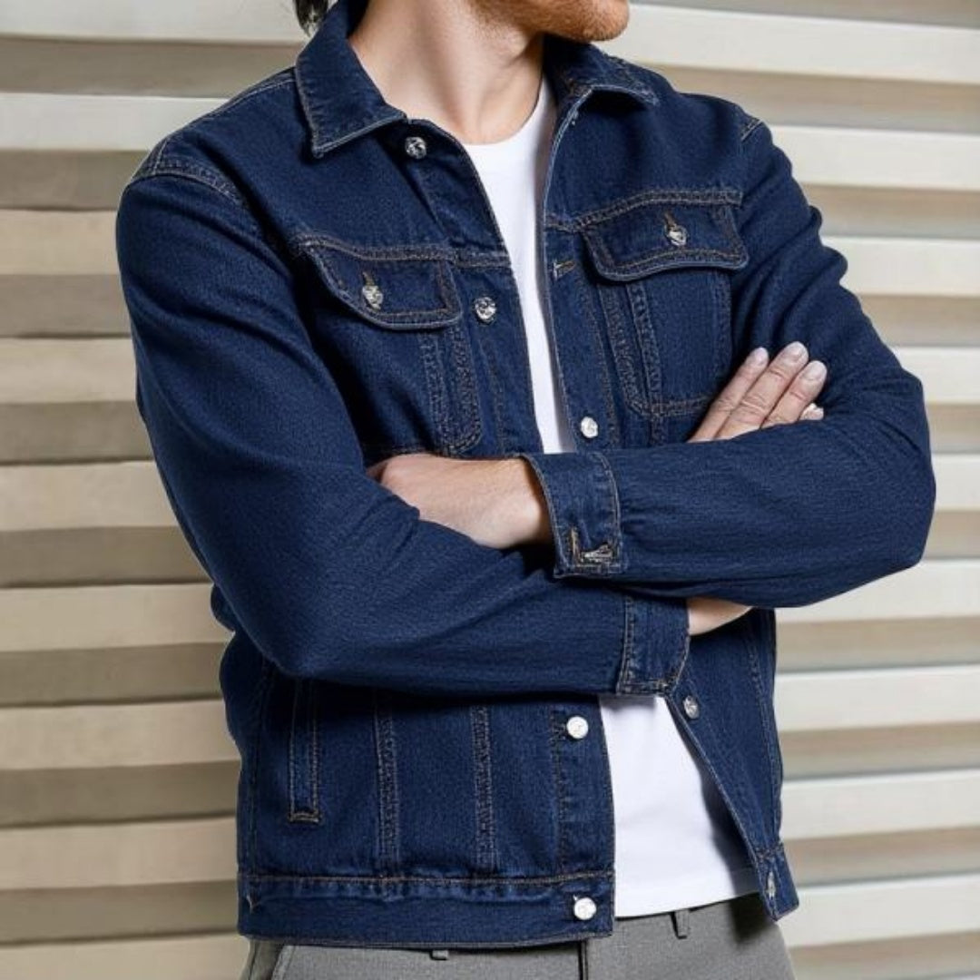 FAZVIDA Men's Form-Fitting Denim Jacket - view 5
