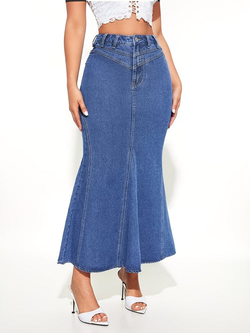 FAZVIDA Women's High Waist Mermaid Denim Skirt - view 2