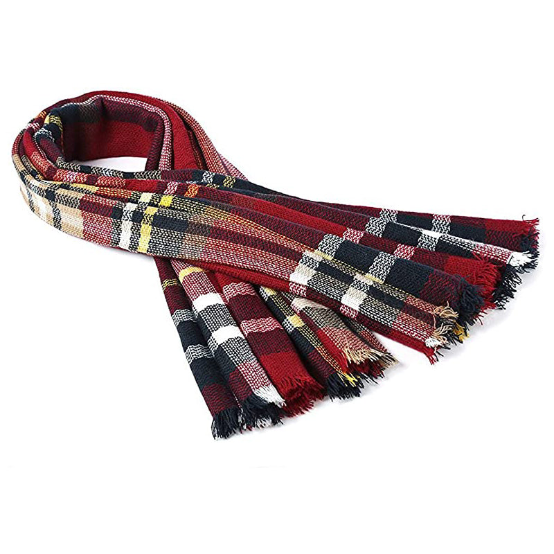 FAZVIDA Women's Plaid Tassel Scarf