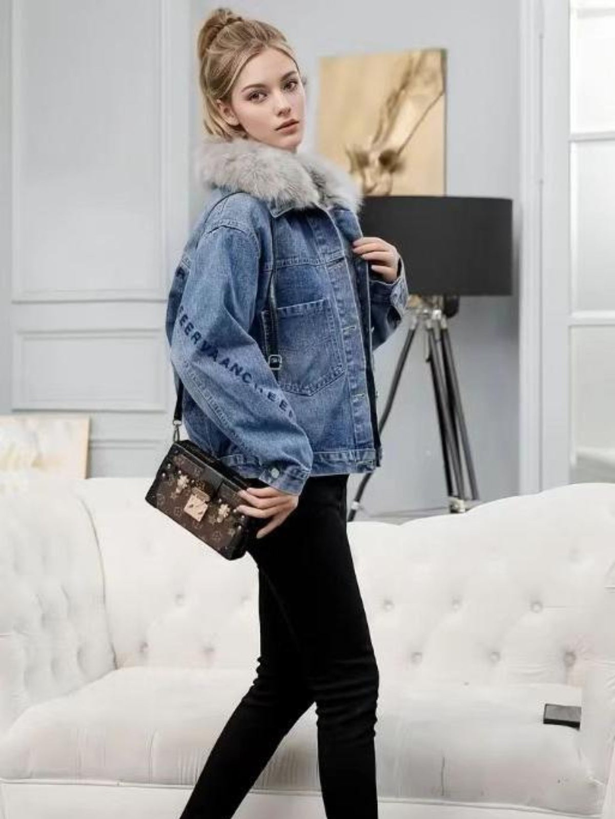 FAZVIDA Women's Fleece-Lined Denim Jacket - view 2