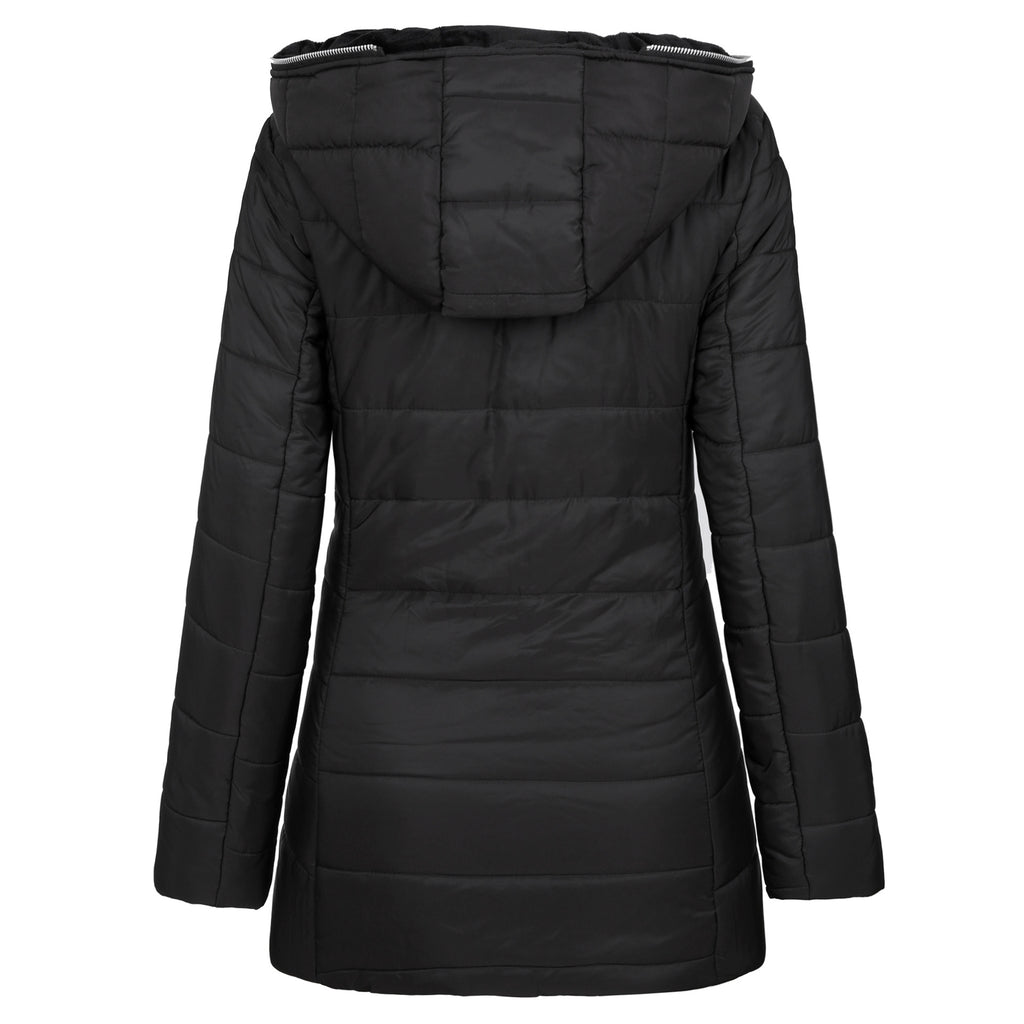 FAZVIDA Hooded Long Sleeve Cotton Blend Jacket - view 2