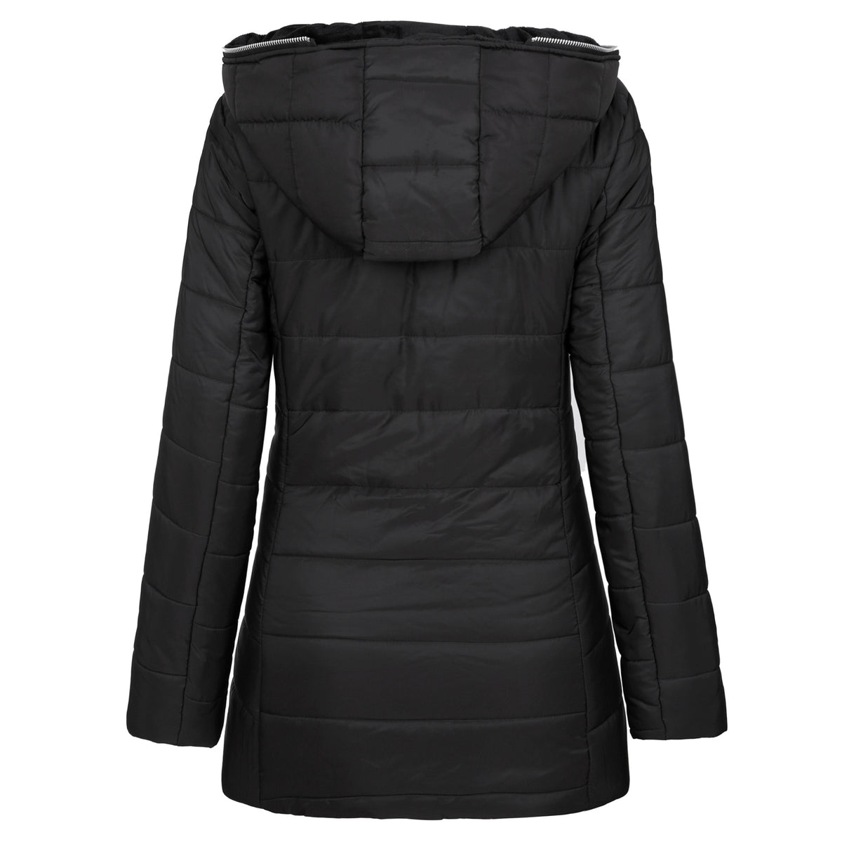 FAZVIDA Hooded Long Sleeve Cotton Blend Jacket - view 2