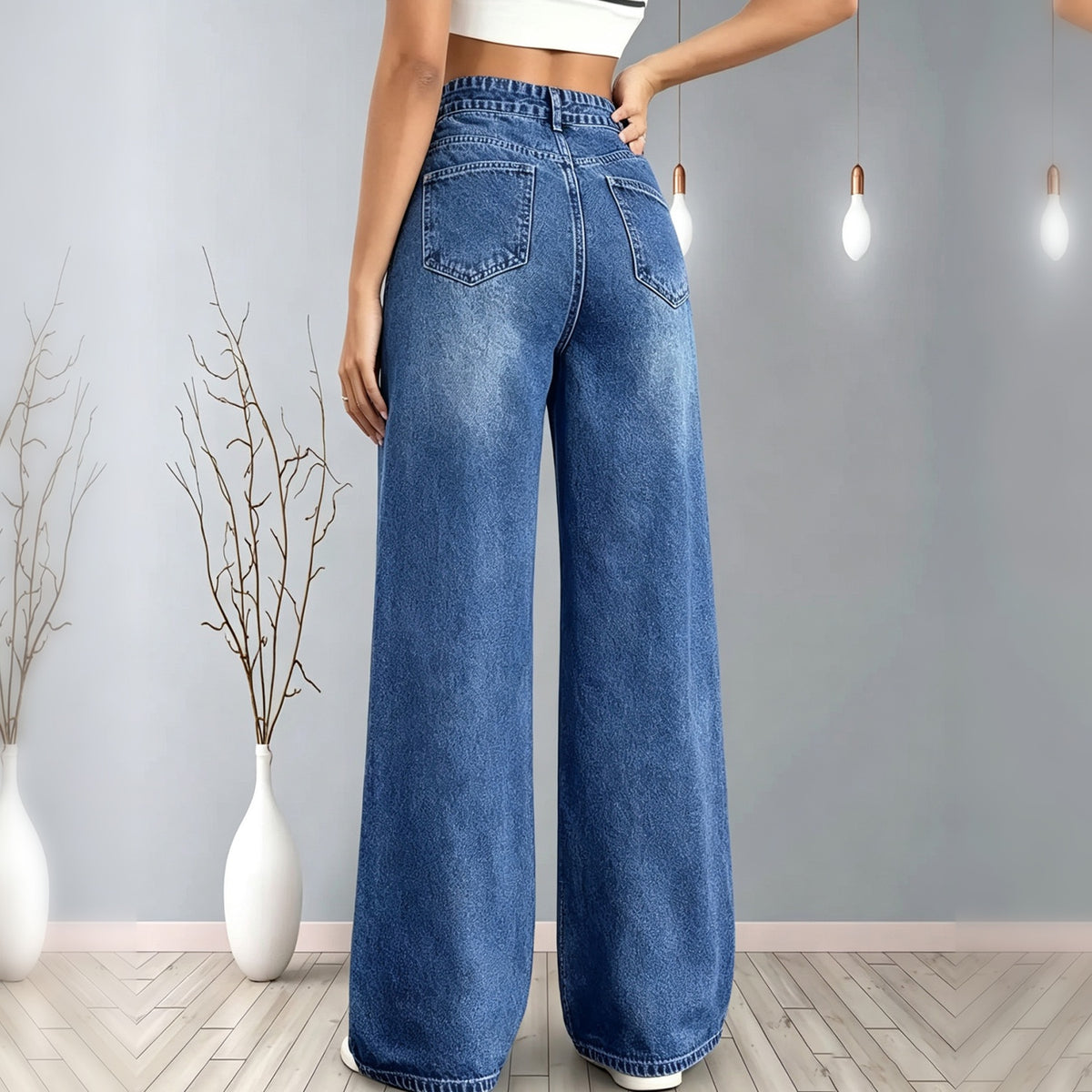 FAZVIDA Women's High Waist Wide Leg Jeans - view 4