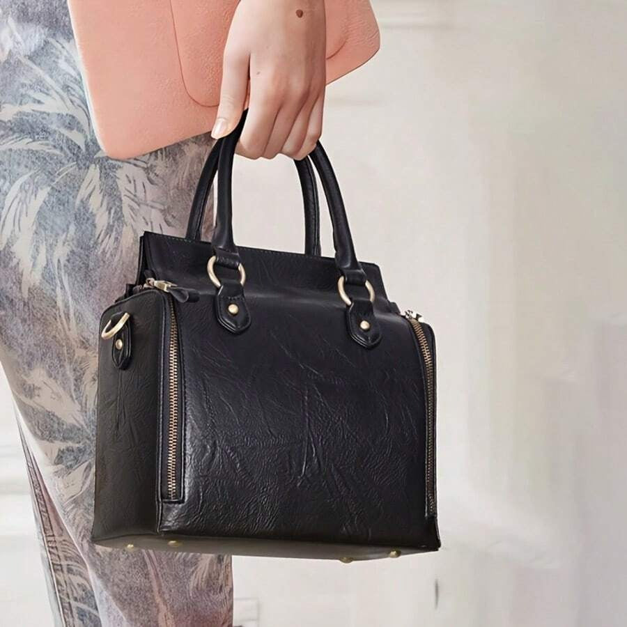 FAZVIDA Women's Vintage Tote Bag - Black