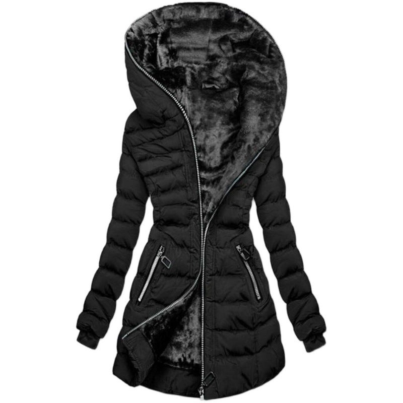 FAZVIDA Hooded Long Sleeve Cotton Blend Jacket