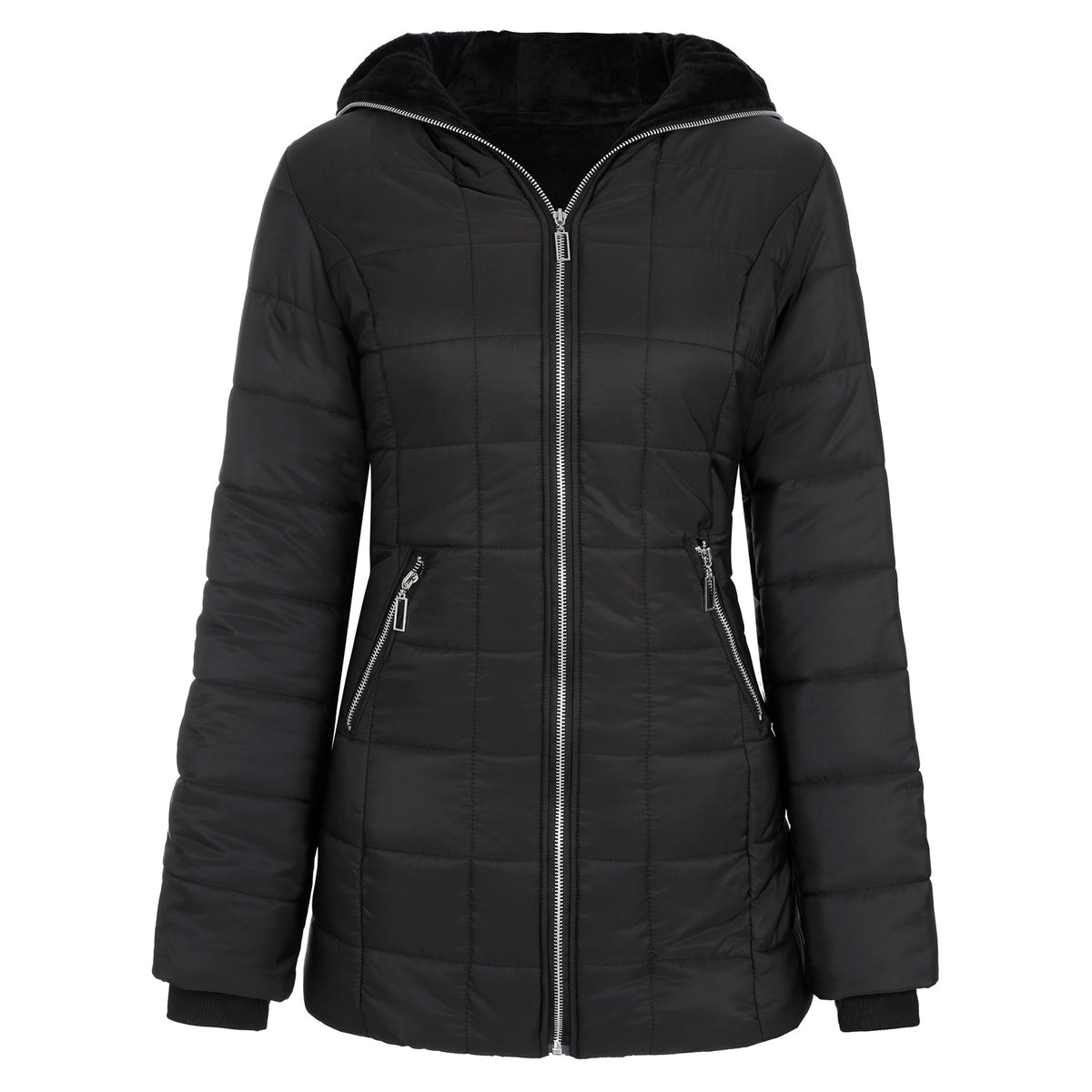 FAZVIDA Hooded Long Sleeve Cotton Blend Jacket - view 3