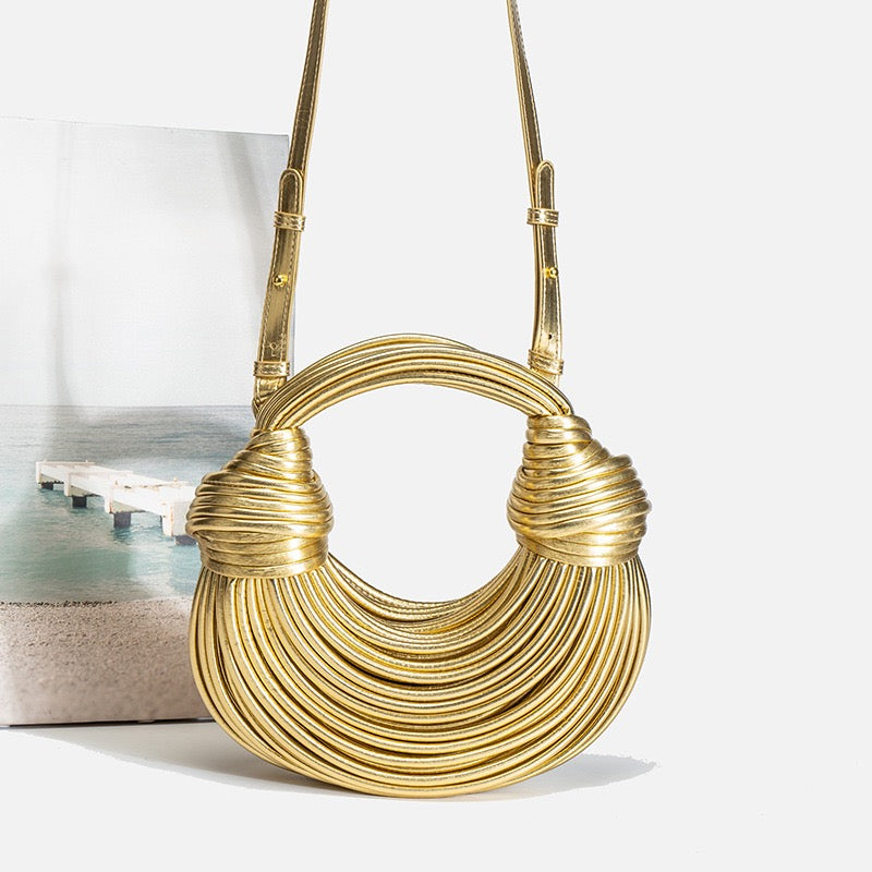 FAZVIDA Women's Woven Ring Handle Handbag - view 4