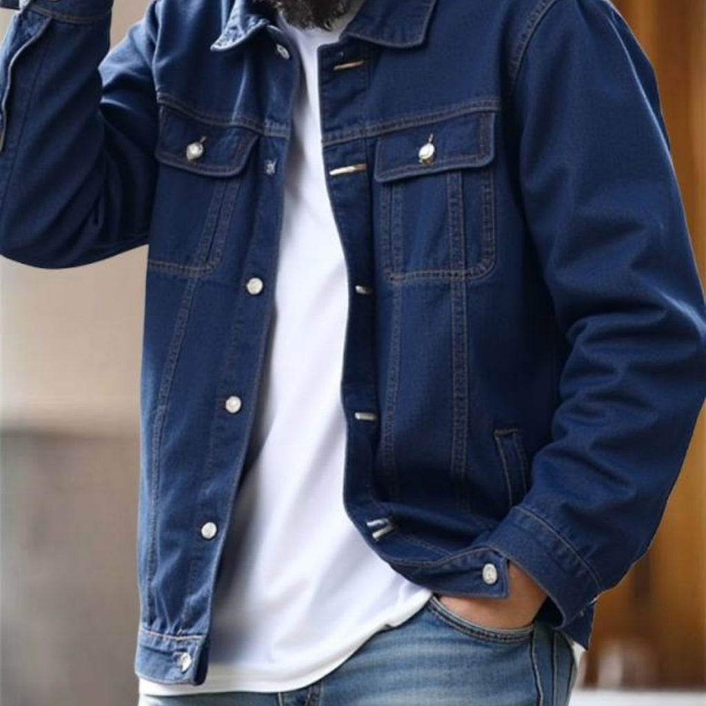 FAZVIDA Men's Form-Fitting Denim Jacket - view 6
