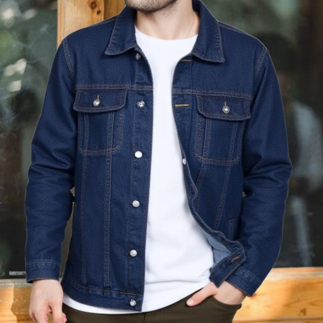 FAZVIDA Men's Form-Fitting Denim Jacket - view 4