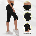 FAZVIDA Women's High-Waisted Capri Pants - M