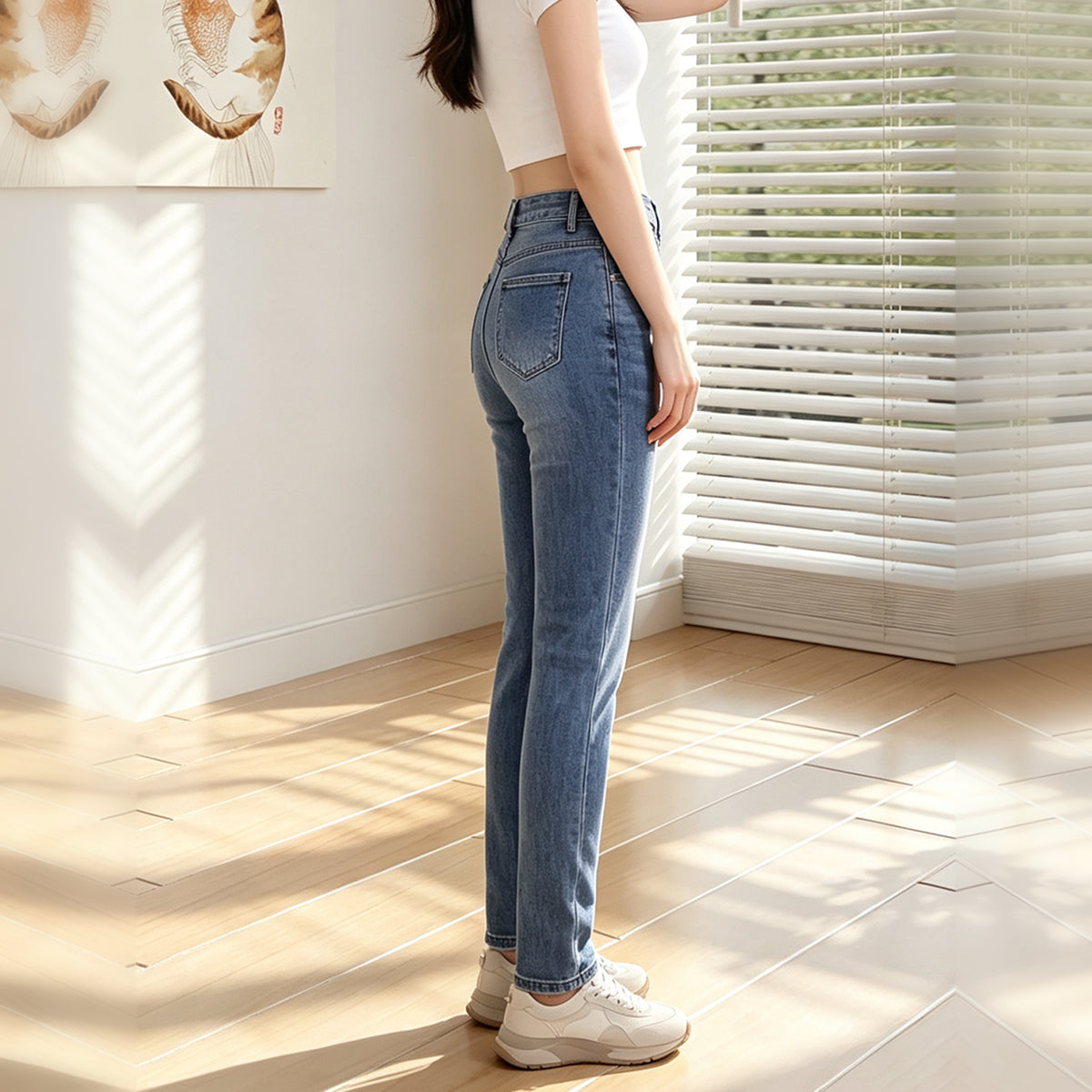 FAZVIDA Women's High Waist Skinny Jeans