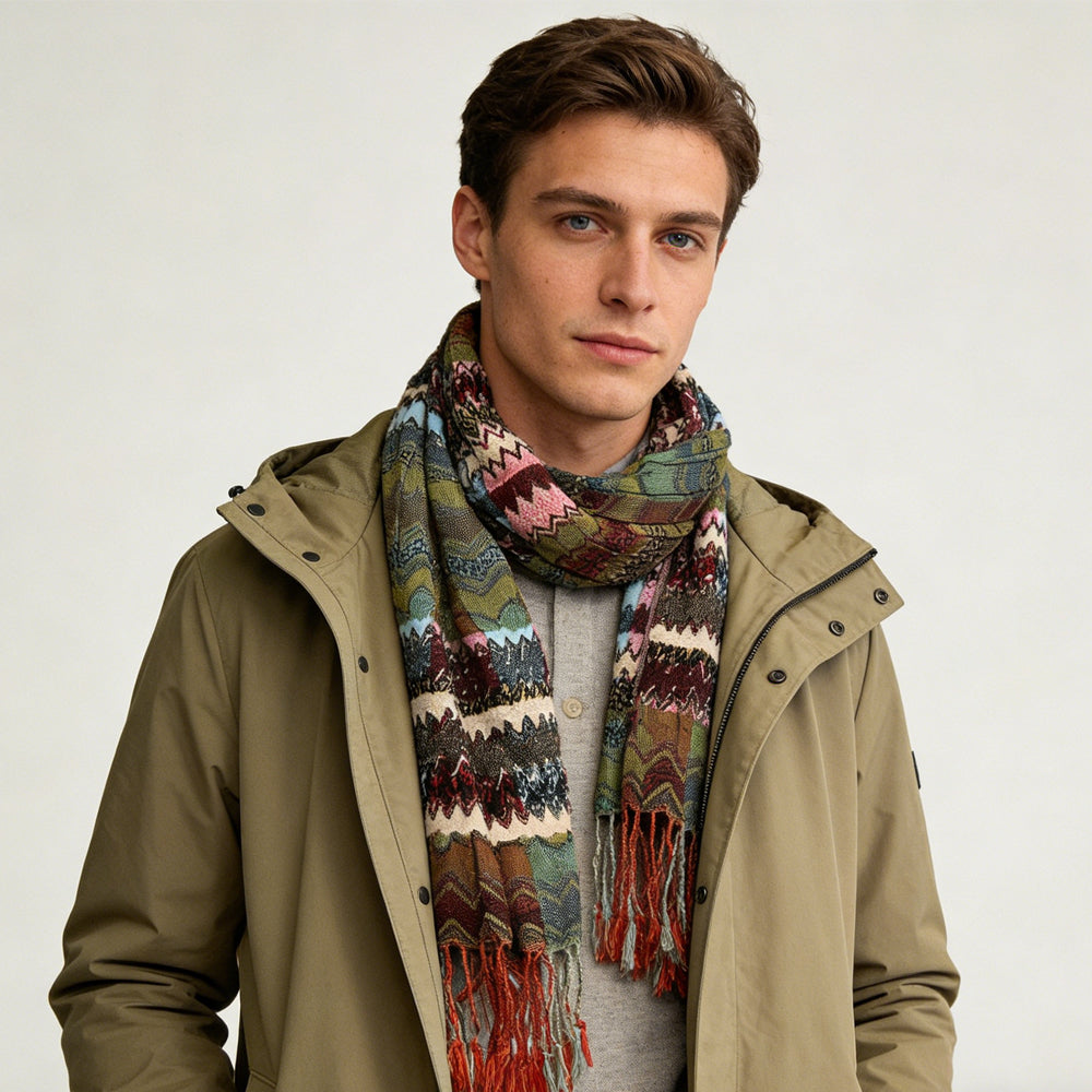 FAZVIDA Unisex Jacquard Leaf Scarf - view 2