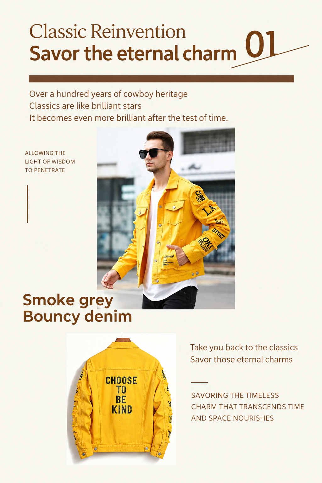 FAZVIDA Loose Cotton Denim Jacket - view 4