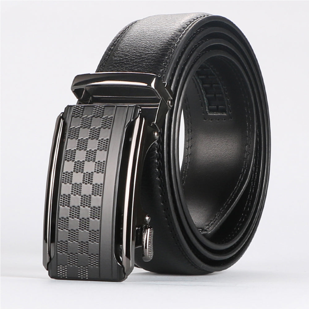 FAZVIDA Men's Full Grain Leather Belt - Black