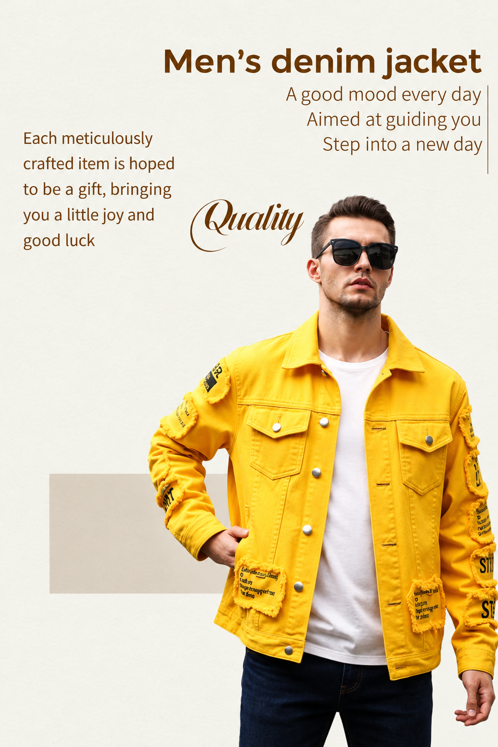 FAZVIDA Loose Cotton Denim Jacket - view 8