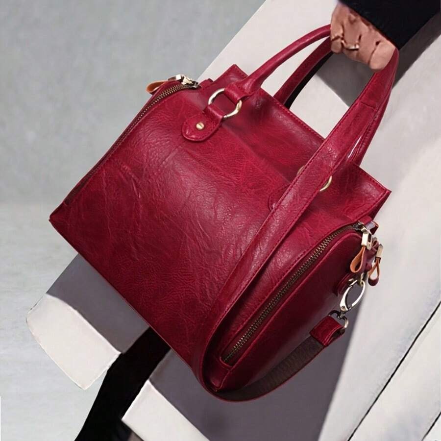 FAZVIDA Women's Vintage Tote Bag - Red