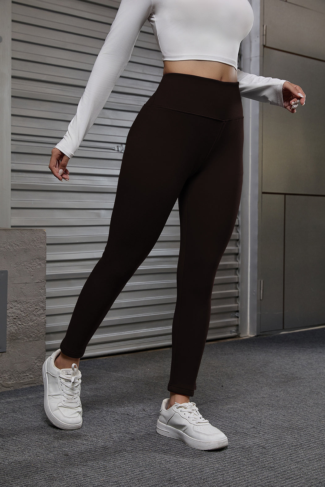 FAZVIDA Women's Velvet High Waist Tights - Coffee