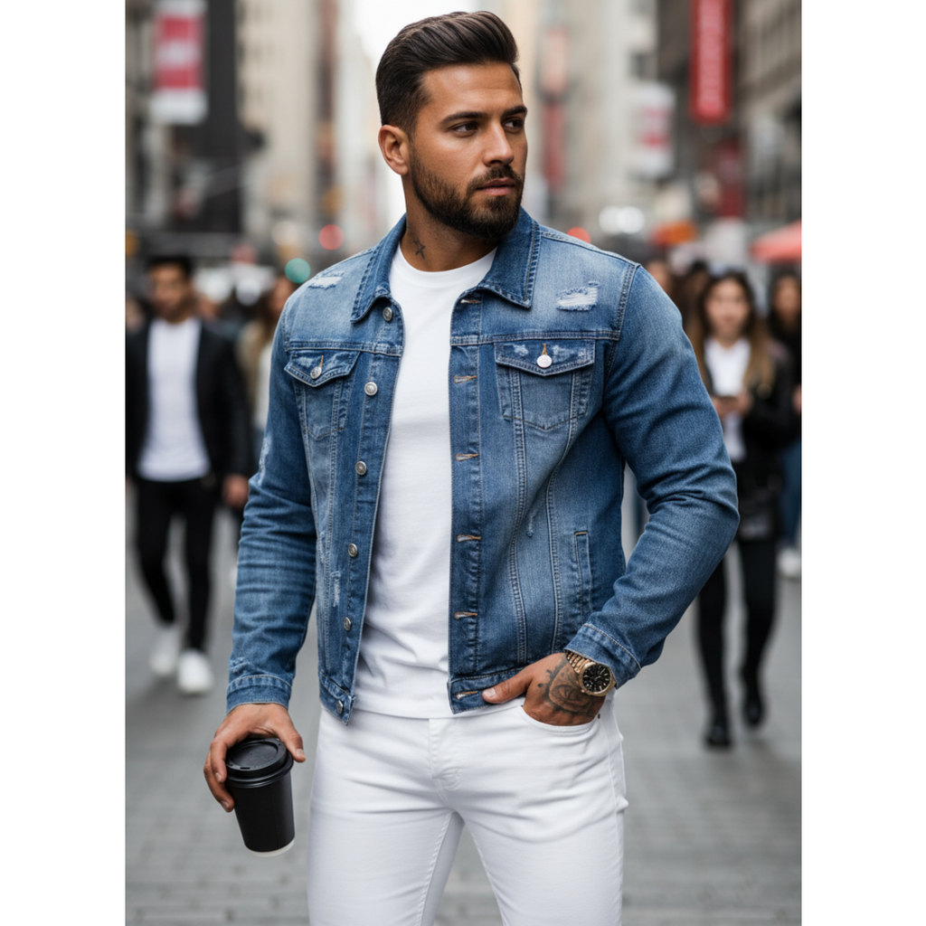 FAZVIDA Slim-Fit Denim Jacket - view 3