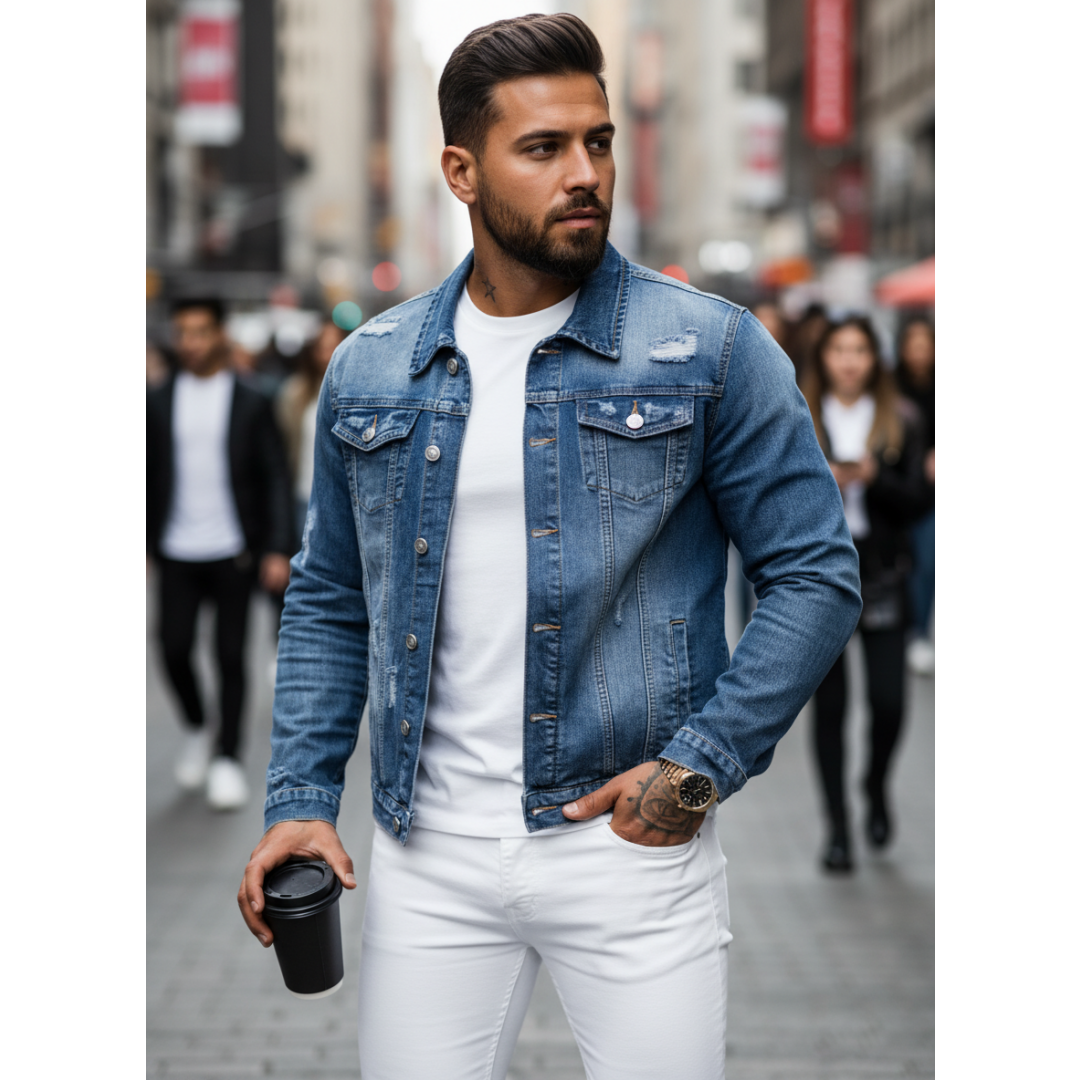 FAZVIDA Slim-Fit Denim Jacket - view 3