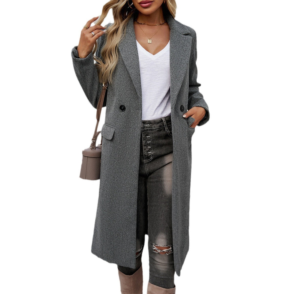 FAZVIDA Women's Long Turn-Down Collar Coat - view 2