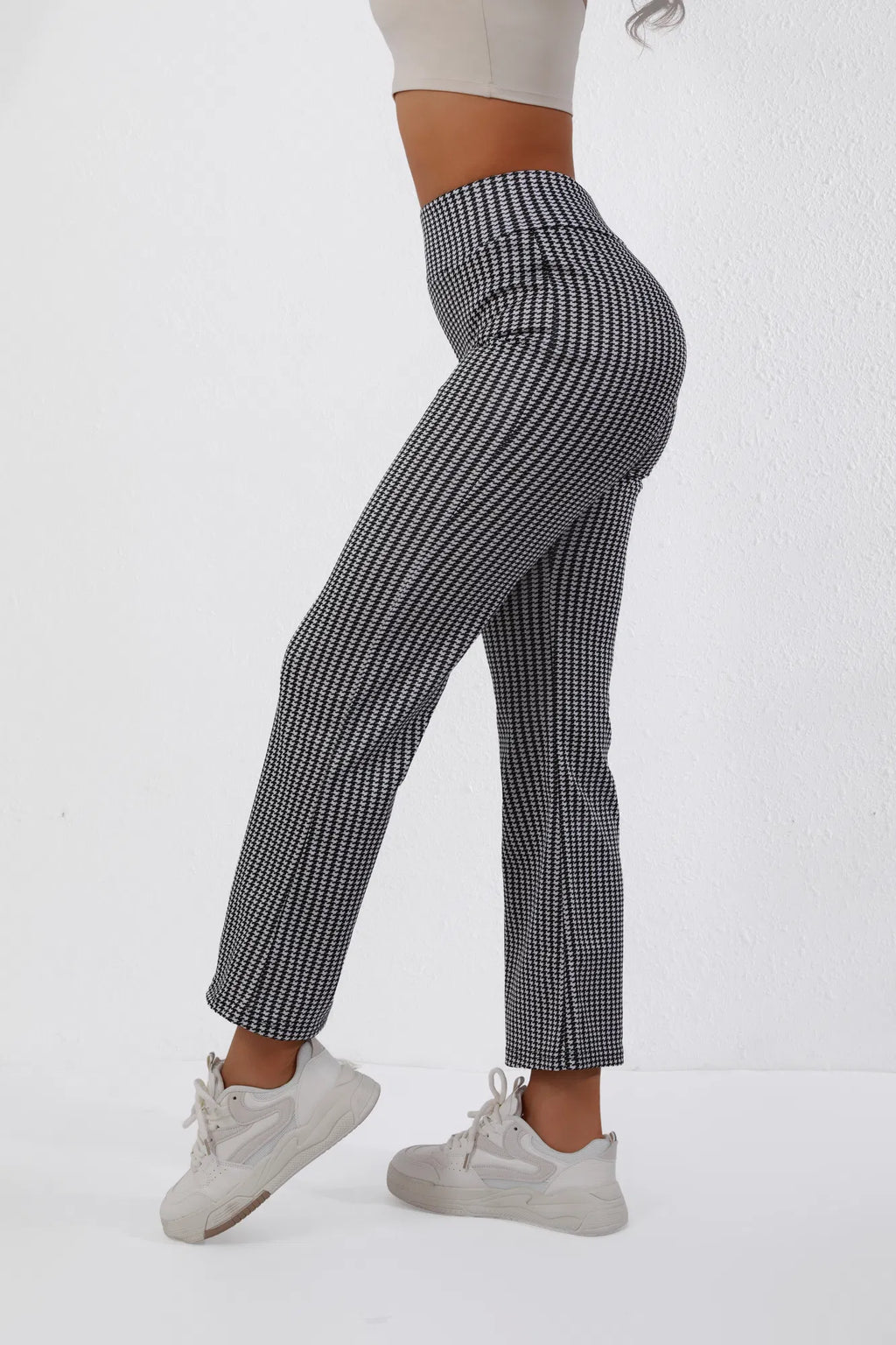 FAZVIDA Houndstooth Flare Trousers - view 3